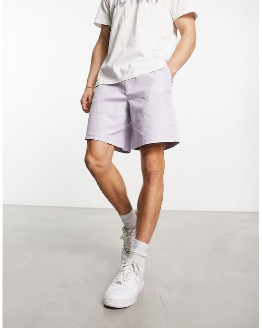 Asos Design boxy chino shorts in regular length lilac-