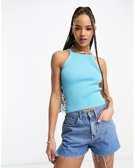 Asos Design tank top with high square neck in bright