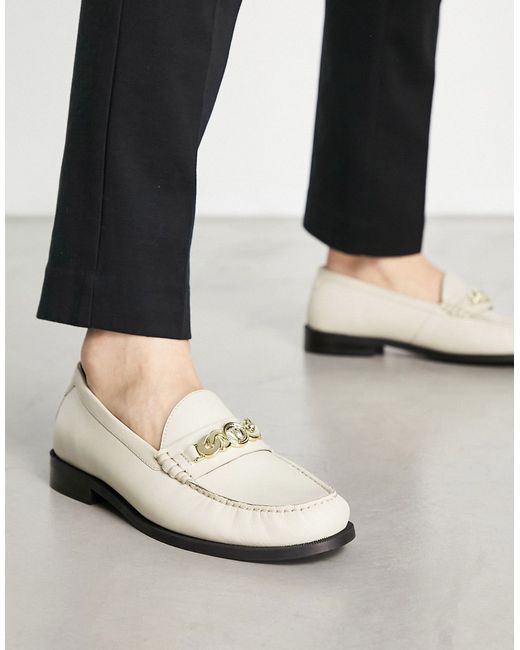 Walk London Riva chain loafers in leather