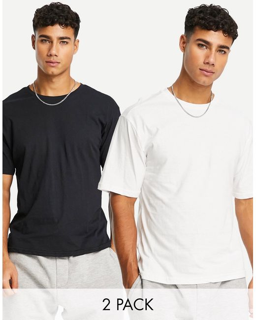 Another Influence 2 pack boxy fit T-shirts in white
