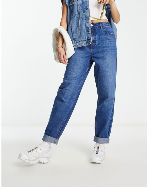Asos Design relaxed mom jeans in mid