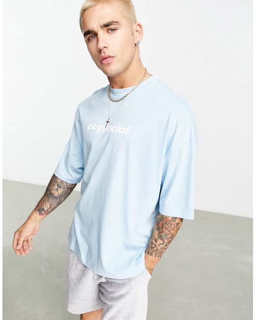 Asos Design Daysocial oversized t-shirt with front logo print in