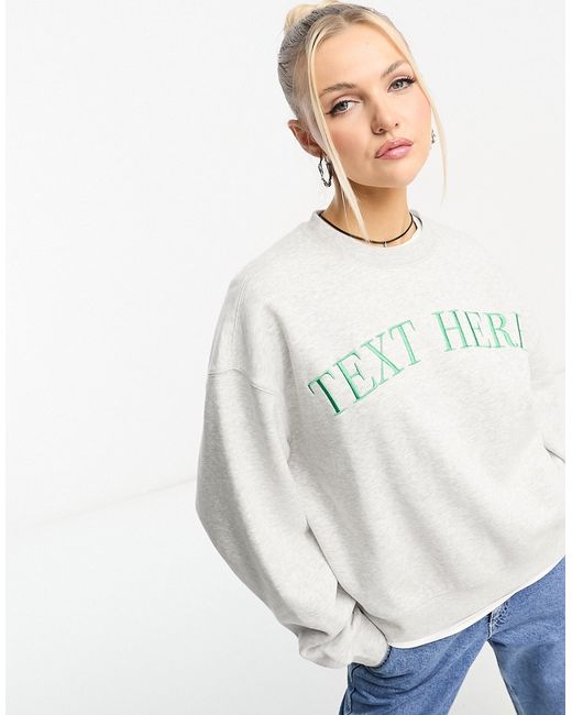 Weekday Essence sweatshirt with embroidery in melange