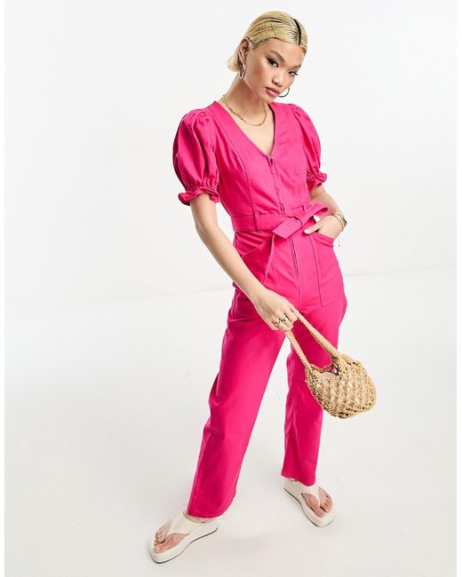 Other Stories puff sleeve jumpsuit in