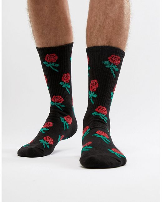 Pull & Bear Rose Pattern Sock
