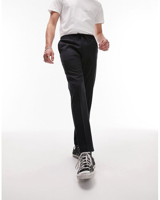 Topman skinny smart pants with elasticated waistband in