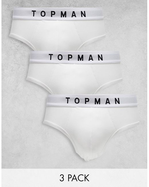 Topman 3 pack briefs in with waistband