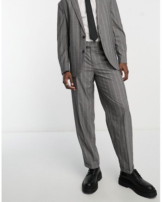 New Look relaxed suit pants in heritage check