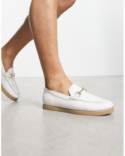 Asos Design loafers in leather with snaffle detail