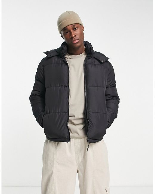 Brave Soul puffer jacket with hood in