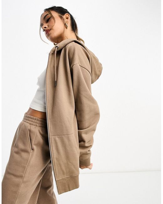 Asos Design oversized zip through hoodie in