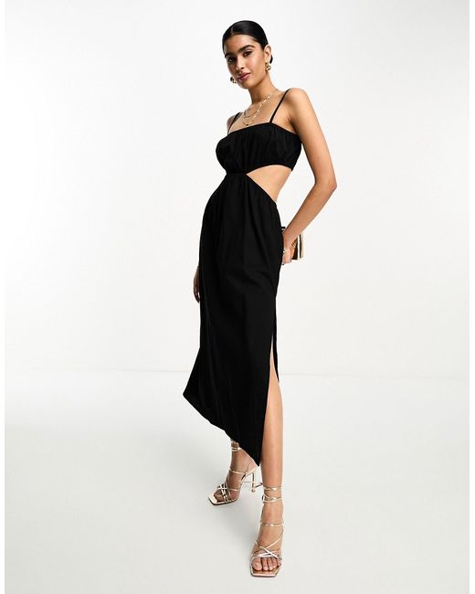 Pretty Lavish ruched cut-out midaxi dress in