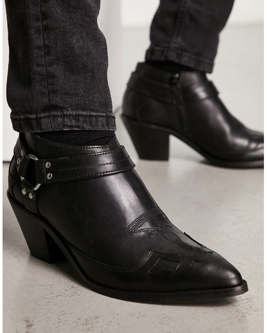 Asos Design heeled western boots in leather