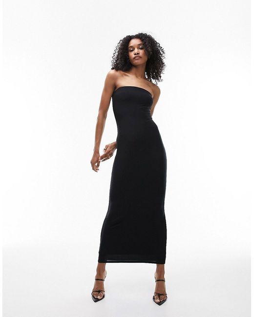 TopShop super soft shaping bandeau fitted maxi dress in