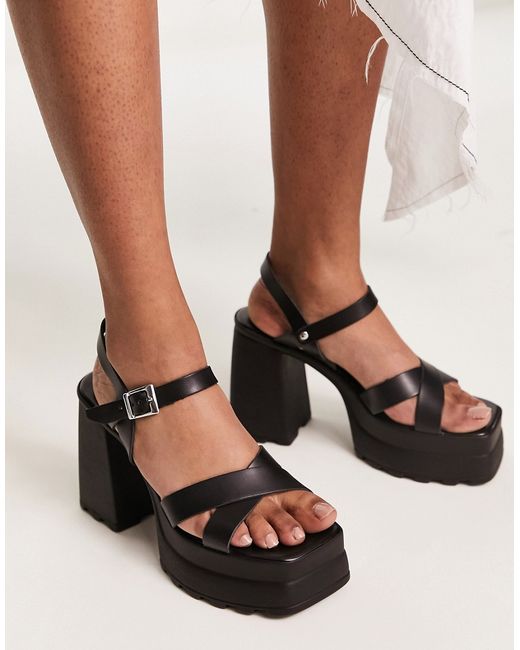 Asos Design Nelson chunky platform heeled sandals in