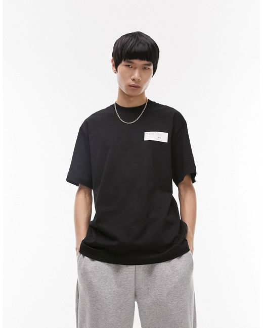 Topman oversized T-shirt with front and back Paris print in