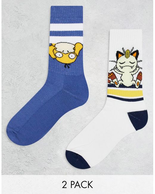 Asos Design 2 pack Pokemon sports socks-