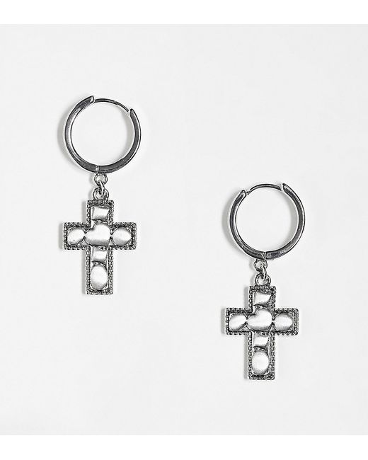 Reclaimed Vintage stone cross earrings-