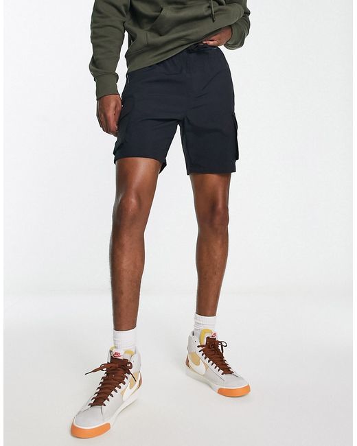 Brave Soul mixed fabrication cargo shorts in
