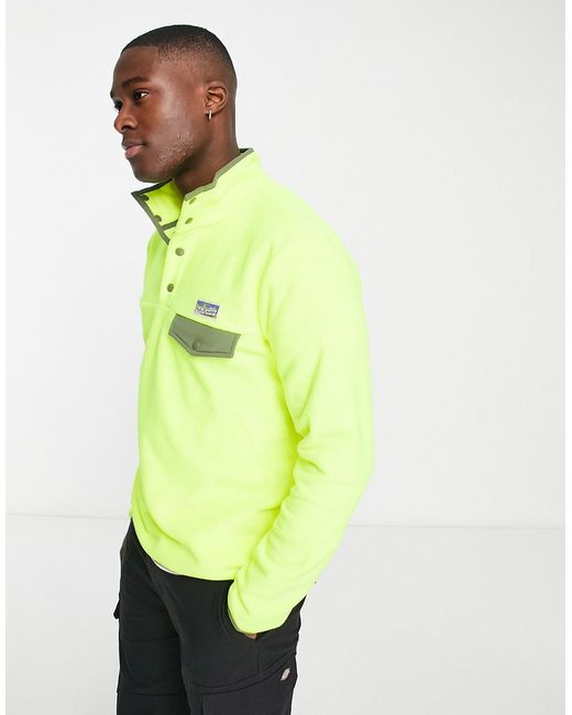Polo Ralph Lauren borg contrast pocket half zip sweatshirt in neon