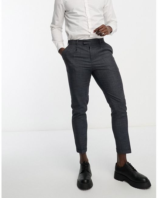 New Look pleat front tapered pants in texture