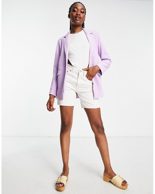 New Look slouchy suit blazer in lilac-
