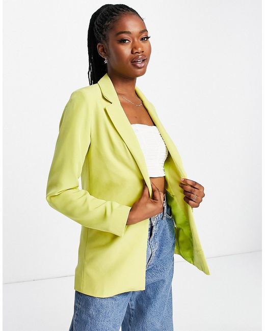New Look slouchy suit blazer in light green-