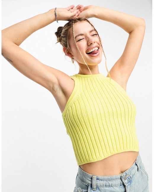 Asos Design knit crop racer tank top in chunky stitch