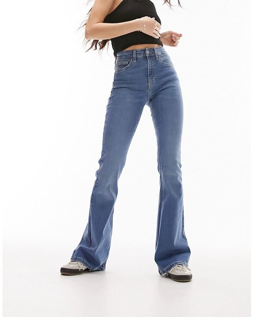 TopShop Jamie flare jeans in mid