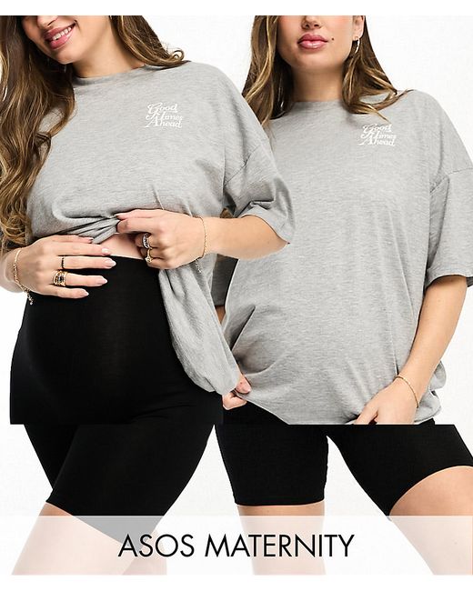 ASOS Maternity DESIGN Maternity pack basic legging shorts in
