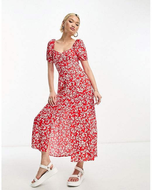 Other Stories puff sleeve midi dress in floral
