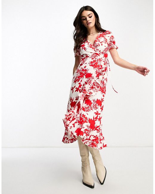 Other Stories wrap midaxi dress in floral