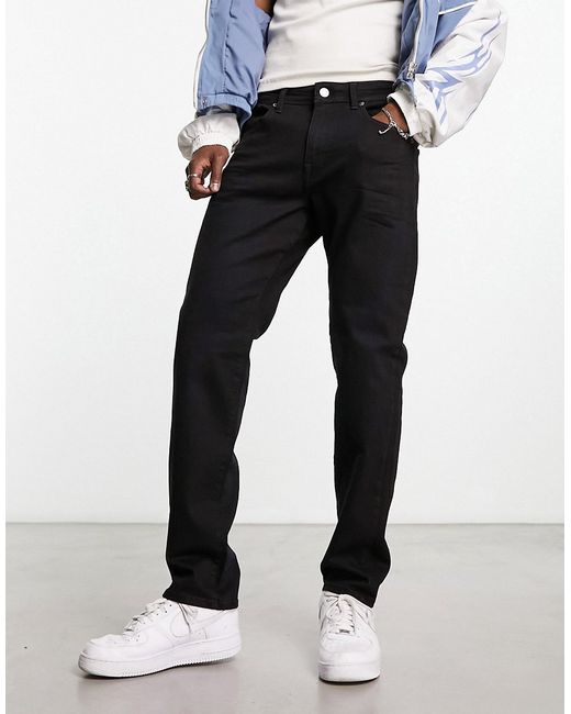Selected Homme cotton blend straight fit jeans in