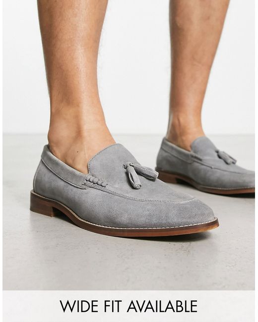 Asos Design loafers in dark suede with natural sole
