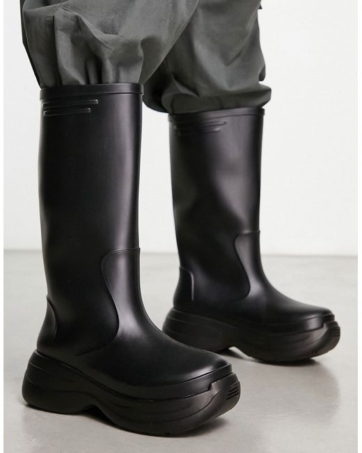 Asos Design chunky calf length Wellington boots in