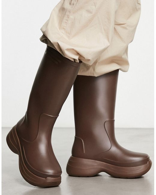 Asos Design chunky calf length Wellington boots in