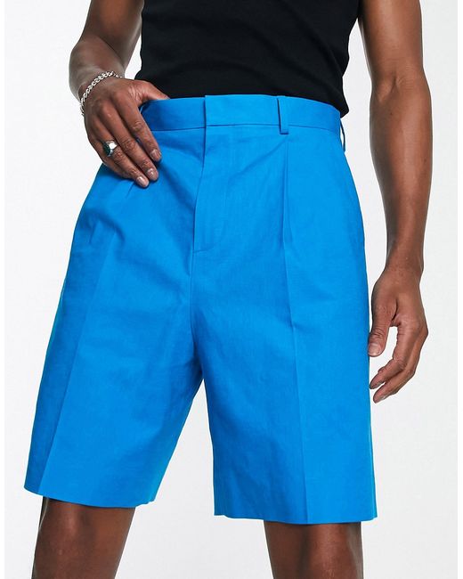 Asos Design smart wide linen mix shorts in