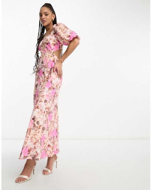 Ever New long sleeve maxi dress in leopard floral