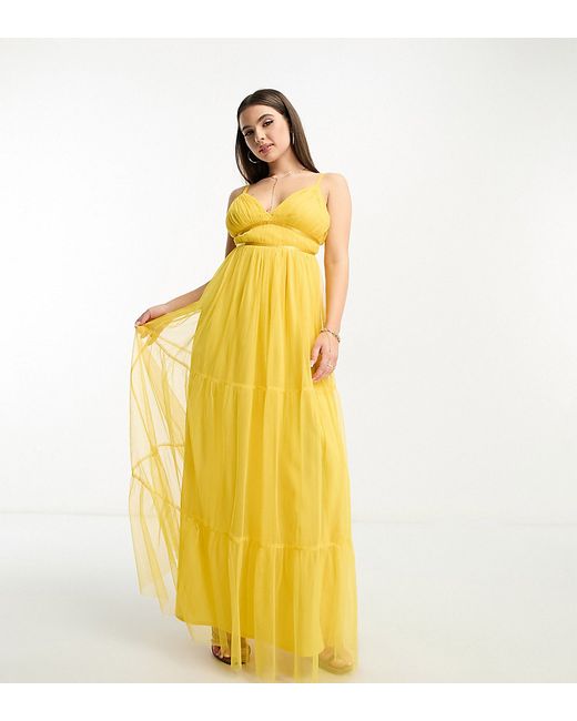 Anaya Petite tulle maxi dress with tiered skirt in