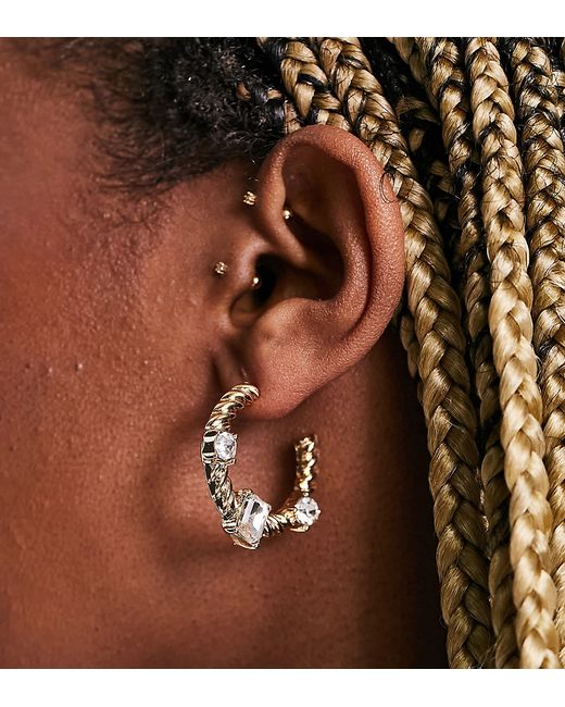 8 Other Reasons rhinestone hoop earrings in