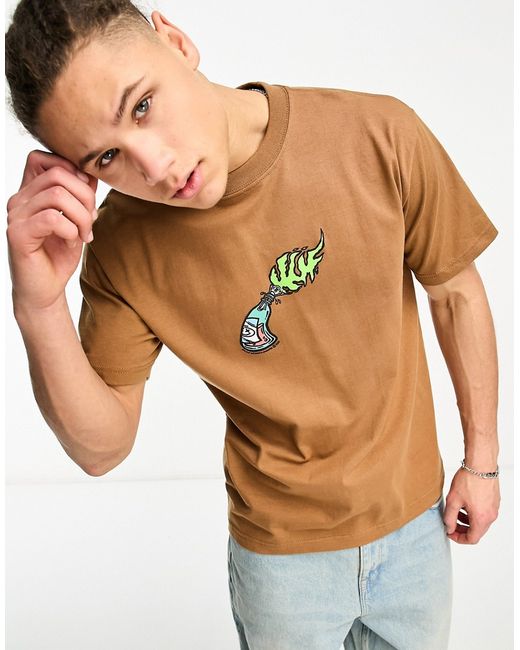 Huf fire starter t-shirt in with chest print
