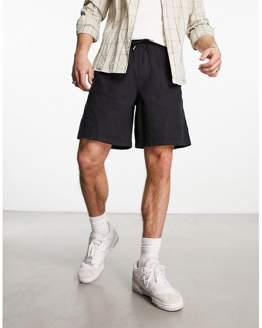 New Look pull-on linen shorts in