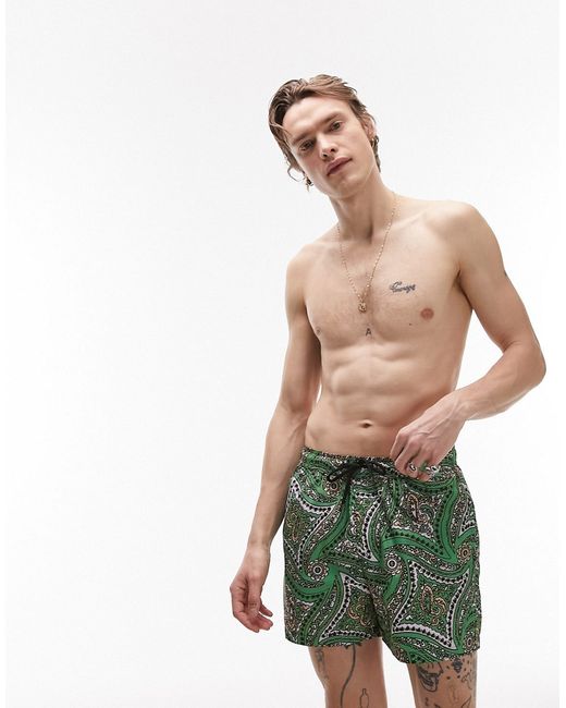 Topman paisley print swim shorts-