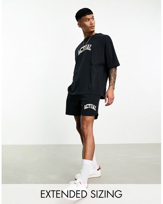 Asos Design Actual relaxed runner short with rainbow logo in part of a set