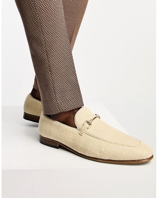Asos Design loafers in natural weave with snaffle detail-