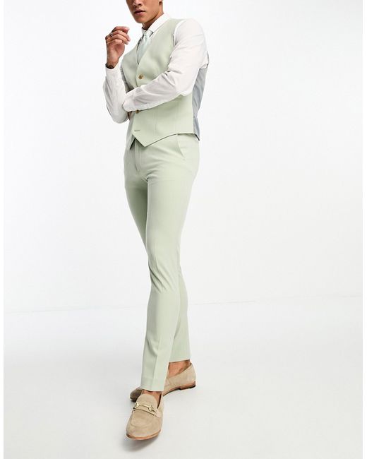 Asos Design super skinny suit pants in sage-