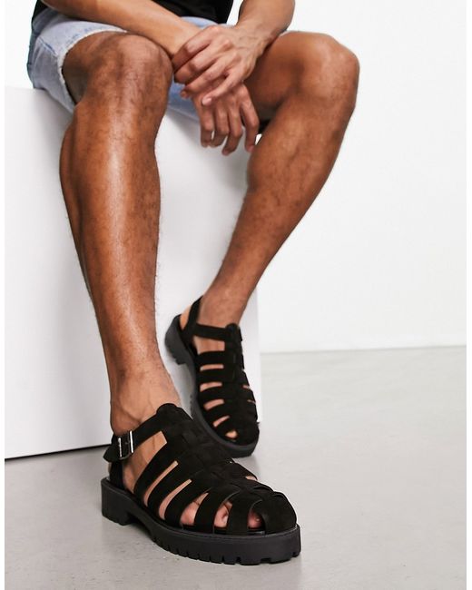 Walk London Jacob chunky sandals in suede
