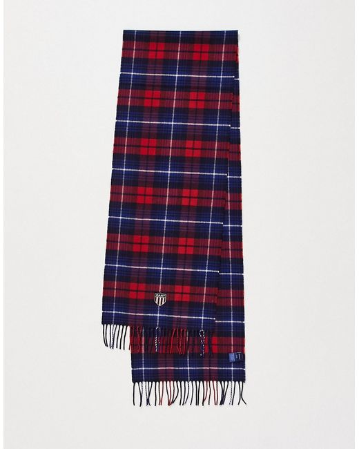 Gant scarf in check with shield logo