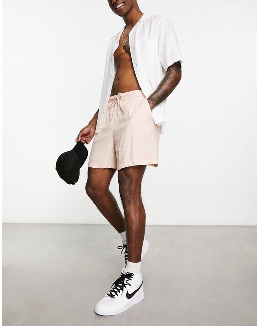 Asos Design wide linen shorts in shorter length