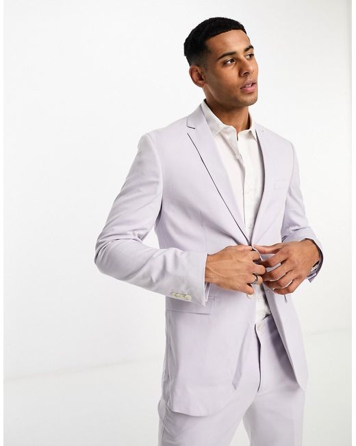Jack & Jones Premium slim fit suit jacket in lilac-